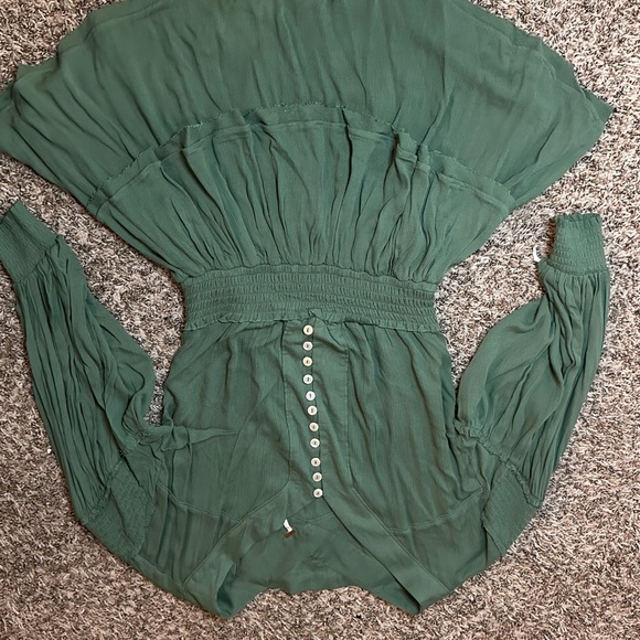 Free People ROMY Green Button-Down Dress - Picture 4 of 4